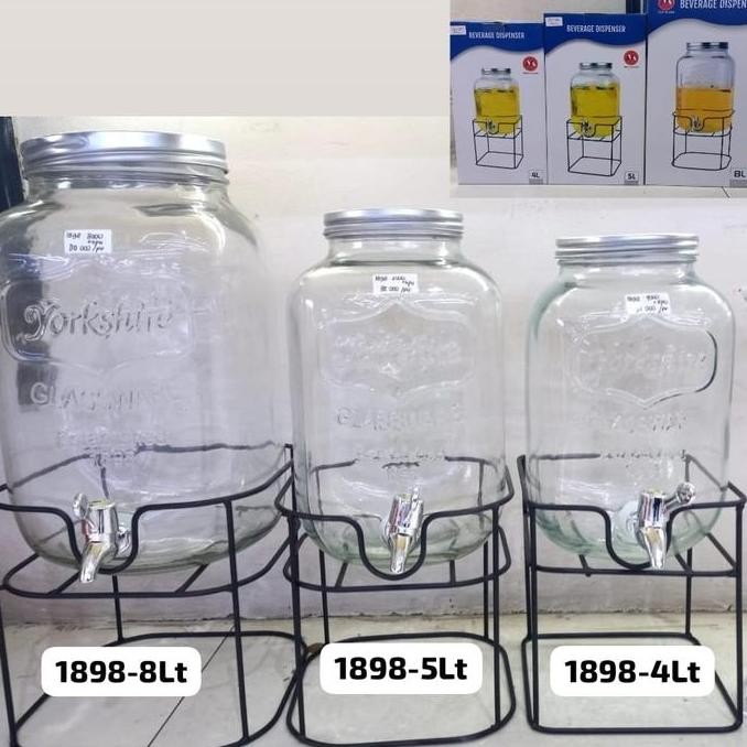Dispenser Kaca 5L/ Dispenser Jus/ Glass Water Jug/ Water Tank