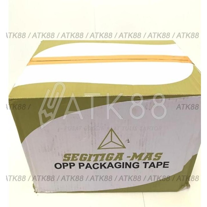 

OPP PACKAGING TAPE / LAKBAN SEGITIGA MAS 2" BENING/COKLAT 72PCS ORIGINAL DAN TERPERCAYA