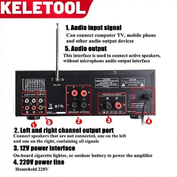AMPLI KARAOKE EQUALIZER TREBLE BASS BOOSTER EQ AUDIO AMPLIFIER AMPLIFIER BLUETOOTH AMPLI AMPLIFIER S