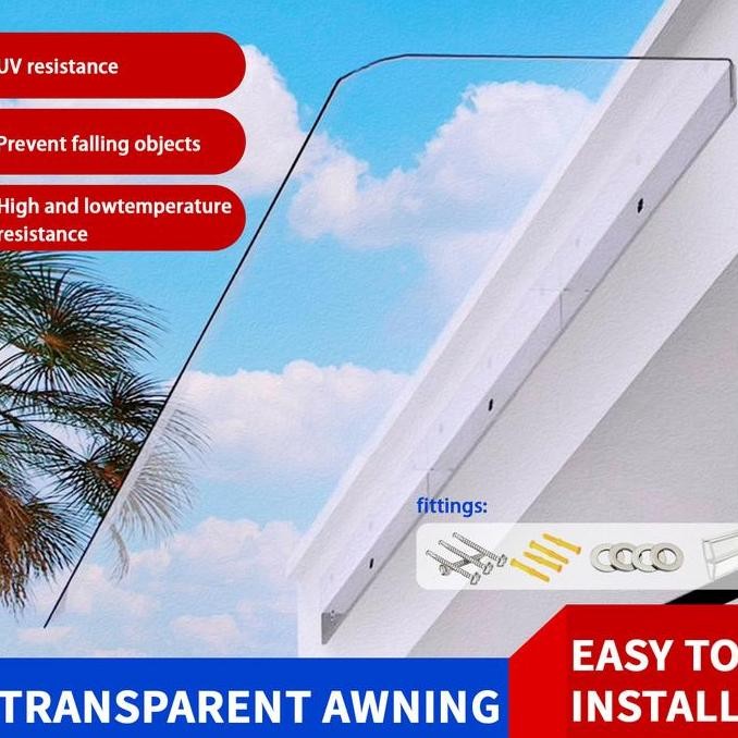 KANOPI ATAP TRANSPARAN/ KANOPI PLASTIK ATAP BALKON RUMAH TANGGA /ANTI UV DAN HUJAN ORIGINAL DAN TERP