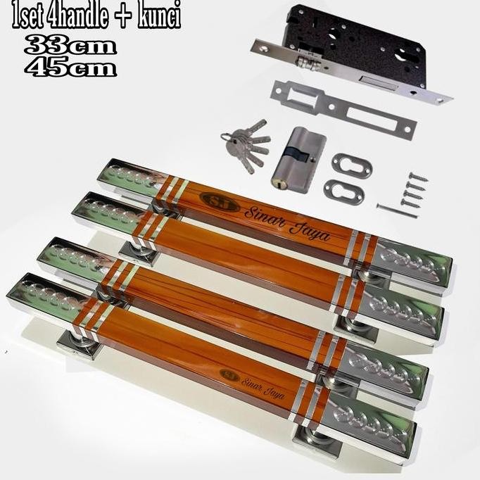 1 SATU SET HANDLE PINTU PANJANG 60CM 45CM 33CM PEGANGAN KUNCI RUMAH MINIMALIS GAGANG TARIKAN PINTU S