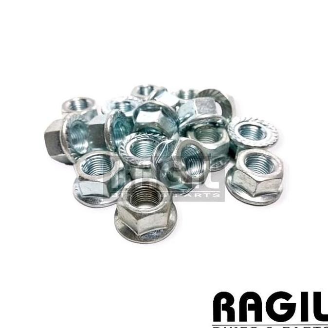 (ISI 2) MUR BAUT AS RODA DEPAN / BELAKANG SEPEDA KUNCI 15 AS BESAR KROM CHROME PUTIH MTB JENGKI ONTH