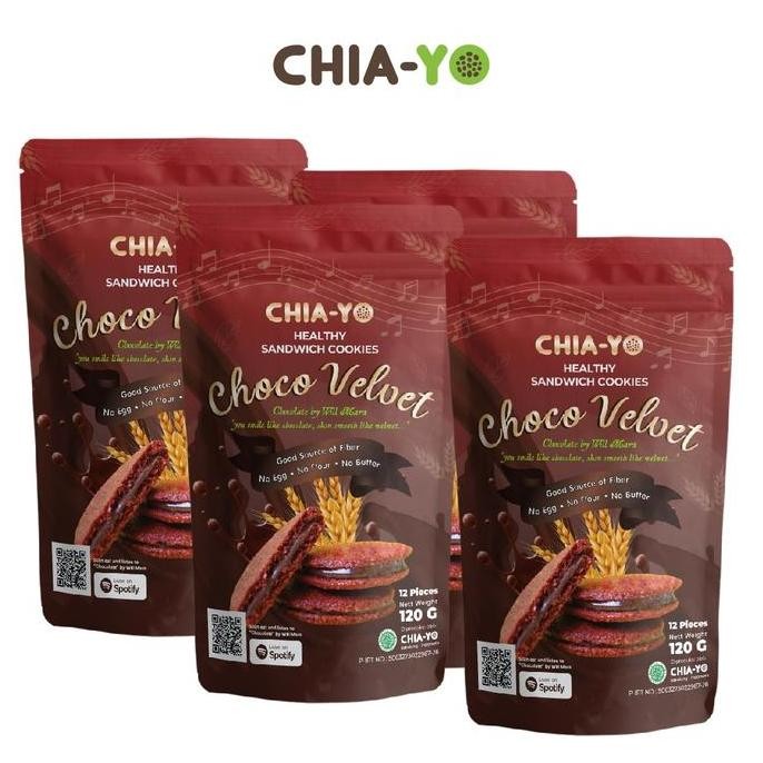 

Chiayo Sandwich Cookies Choco Velvet 4 Pack - Gluten Free Healthy Snack Stok Terbatas