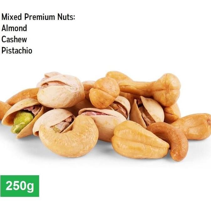 

Premium Mix Nuts / Trail Mix/Kacang Mix /Almond Cashew Pistachio 250G Terlaris
