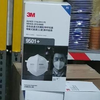 Masker Earloop 9501+ 3M P2 Particulate Respirator 9501 Mask 1 Box Co