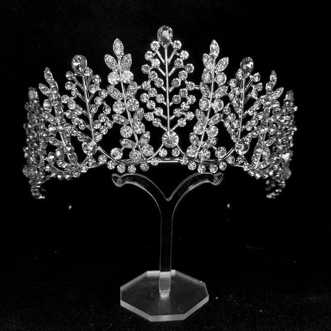 Mahkota Jasmine - Mahkota Kristal Tinggi - Mahkota Wedding Mewah ks