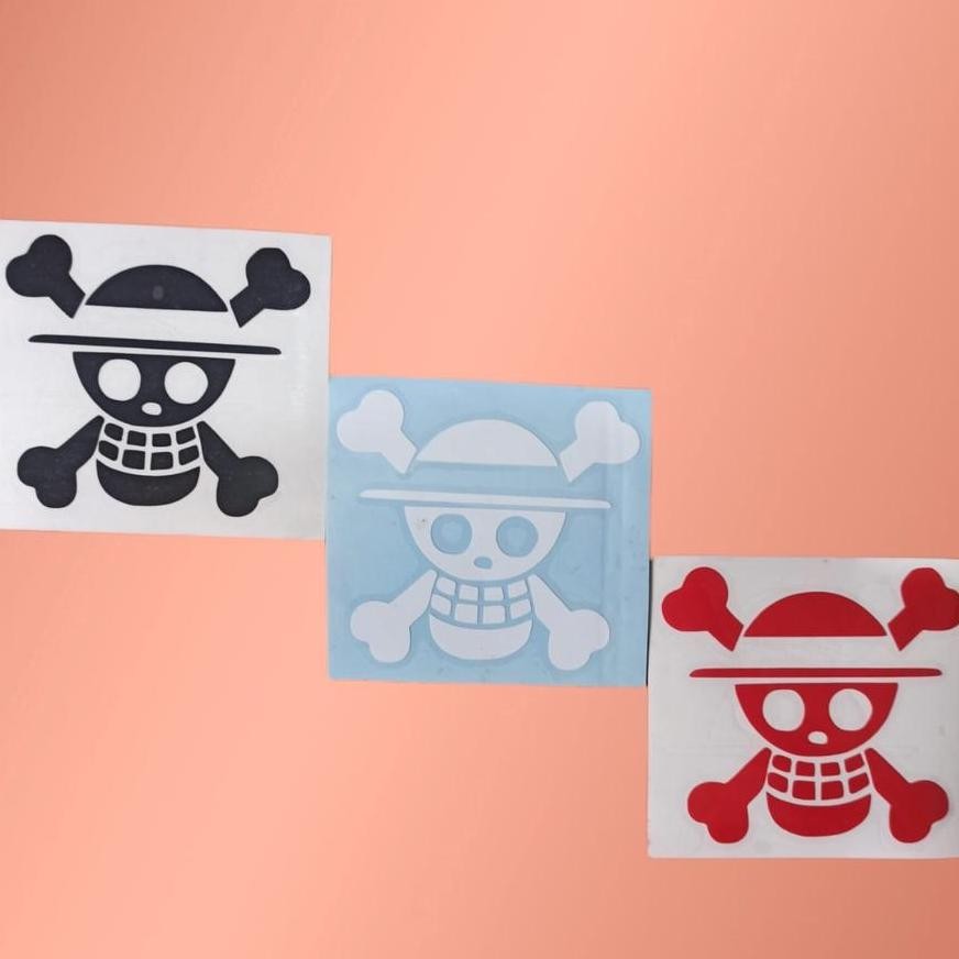 

He13 Stiker Cutting Sticker Bendera One Piece Luffy Motor Mobil Helm Laptop Toko Cica Murah