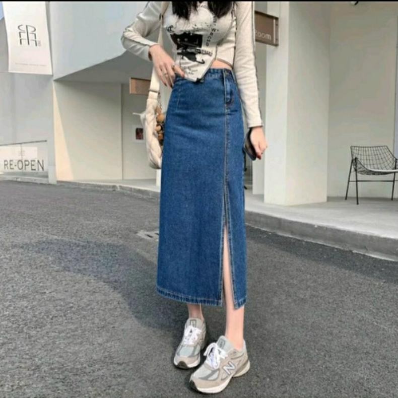 ROK JEANS 7/8//ROK JEANS WANITA//ROK JEANS 7/9//ROK JEANS BELAH SAMPING//ROK JEANS POLOS//ROK JEANS/