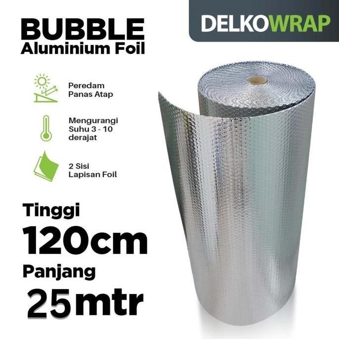Bubble Alumunium Foil 120Cm X 25M Buble Insulation Peredam Panas Atap
