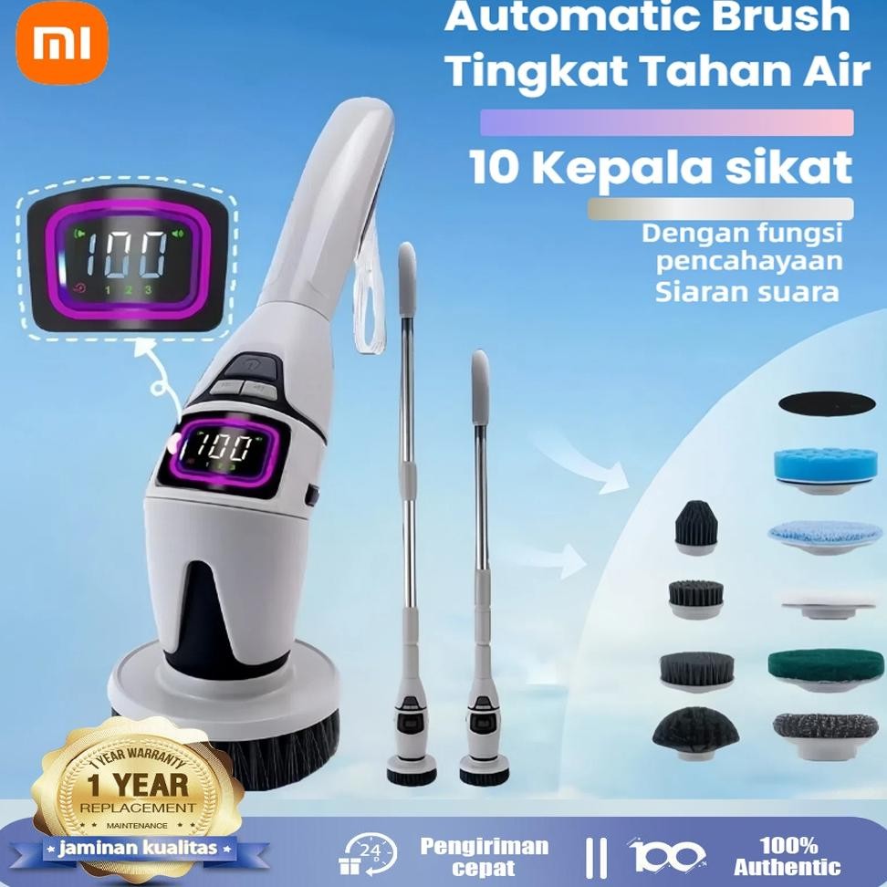 AMPUHH Xiaomi 2025 Sikat Pembersih Elektrik 10IN1 Sikat Kamar Mandi Otomatis Multifungsi Electric Cl