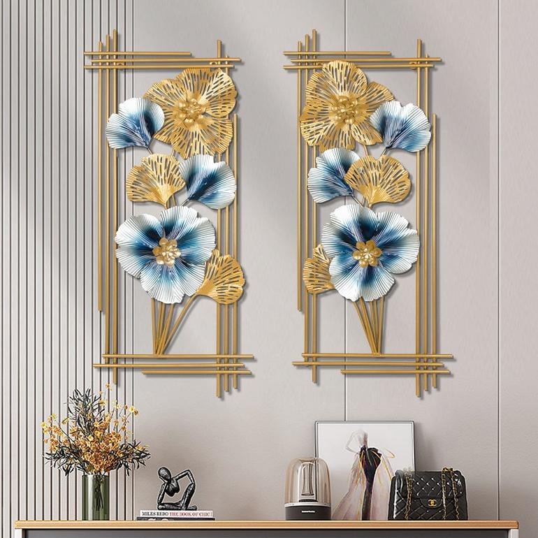 Terlaris Wall Decor Hiasan Dinding  Gold / Emas Daun Leaf Ginko Pajangan Besi / Daun Monstera