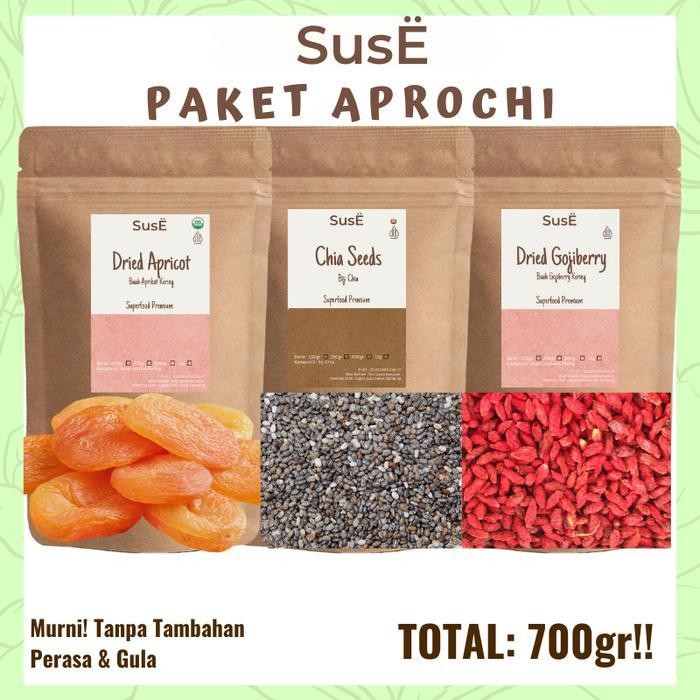 

Rps Suse Aprochi Paket Buah Kering Infused Water Bebas Gula 700Gr Aprikot Gojiberry Chiaseed Premium