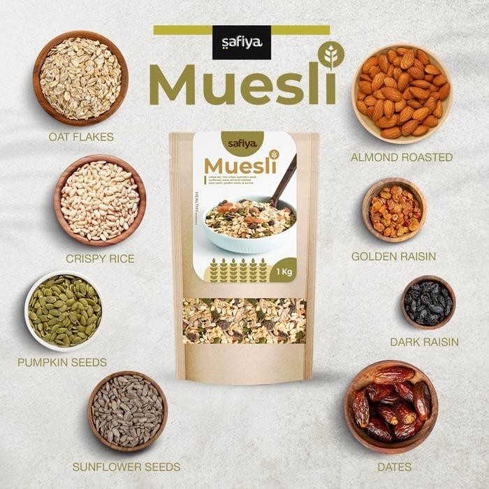 

Rps Muesli Safiya 1 Kg - Dried Fruit Sereal Sarapan Almond Granola Oat Oatmeal Susu