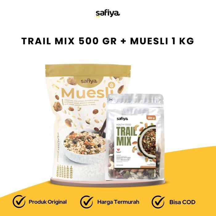 

Rps [Paket Hemat] Paket 2 In 1 Trail Mix 500 Gr + Muesli Original Paket Komplit Safiya