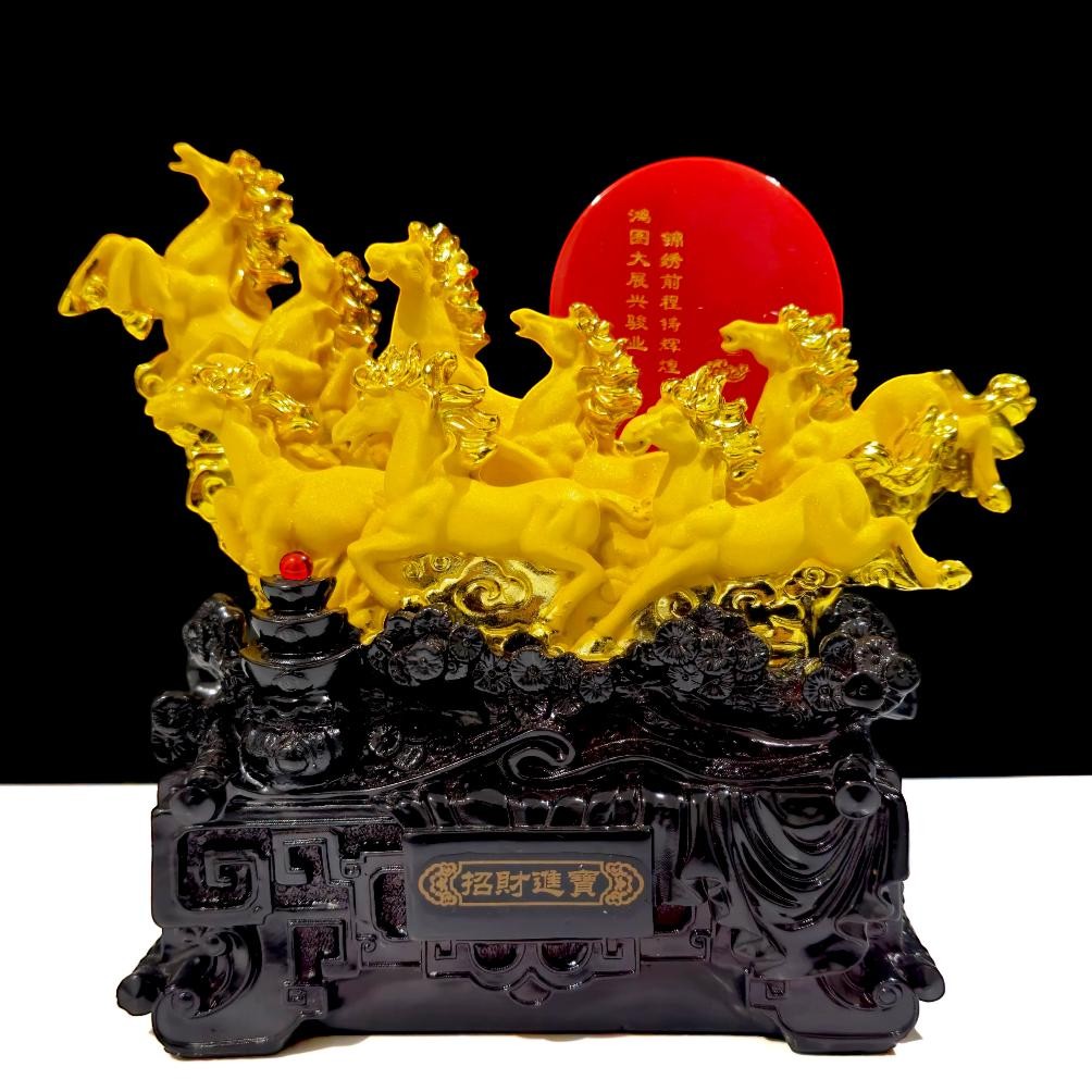 Terlaris Kb17 Pajangan Fengshui Kuda Delapan Kuda Berlari Pajangan Fengshui 8 Kuda Emas Fengshui Kud