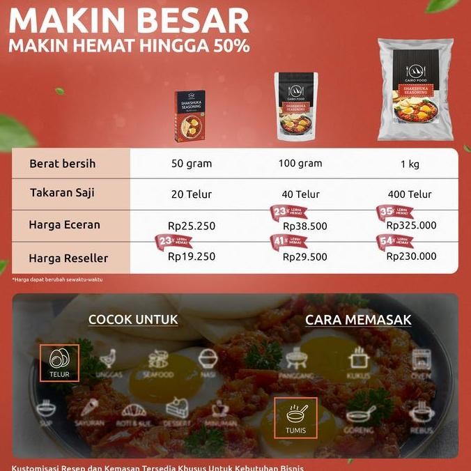 

Bumbu Shakshuka - Cairo Food 100 Gr Pasti Ori