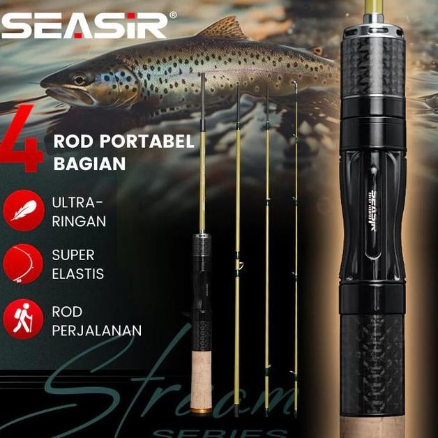 Seasir Silent Stream Ejection Bfs 4 Sections Fihsing Rods Carbon Fiber Travel Rod Ztype Guide Rings 