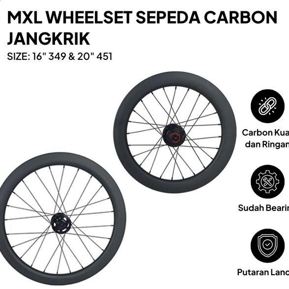 Mxl Wheelset Sepeda 16 349 20 451 Carbon Ve Roda Set Bike