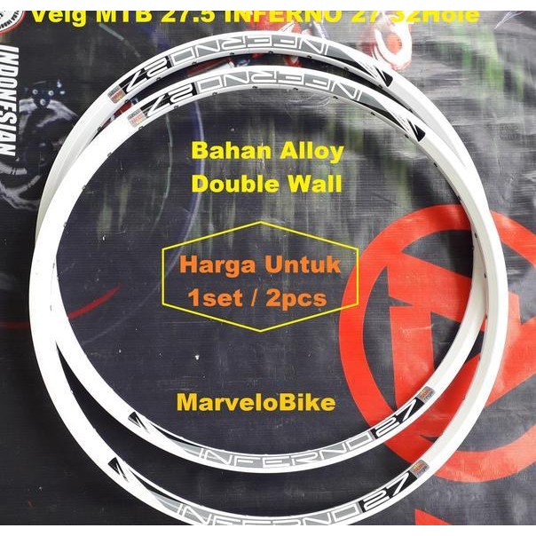 Rims Ve Sepeda Mtb 27.5 Inferno 27 Sunringle 32Hole Double Wall