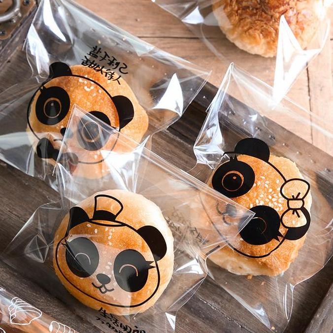 

100pcs plastik roti kue donat transparant individual dengan gambar