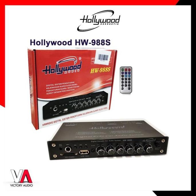 siap kirim pre amp parametric hollywood hw-988s usb sd karaoke audio mobil