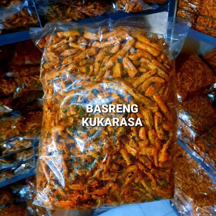

FF Basreng Pedas 1 Kg Extra Daun Jeruk (Kukarasa Snacks) Cemilan Snack Food