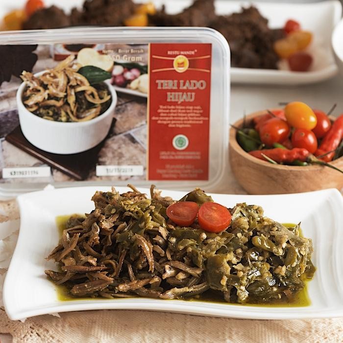 

Rps Teri Lado Hijau Kemasan Vacum Restu Mande 250 Gram Makanan Padang Instan Siap Saji