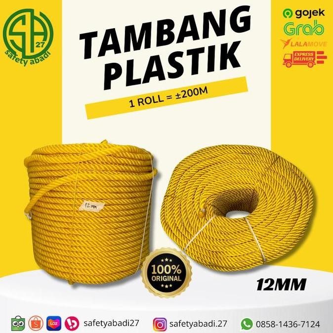 

12Mm Tambang Plastik Kuning 1 Roll ( 200Mtr) Co