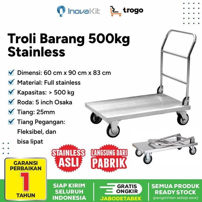 Troli Barang Stainless Kapasitas 500Kg & 300Kg - 300Kg Co