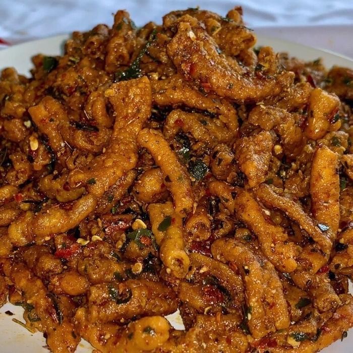 

FF KERIPIK USUS CRISPY PEDAS DAUN JERUK - 100 gr Makanan Food