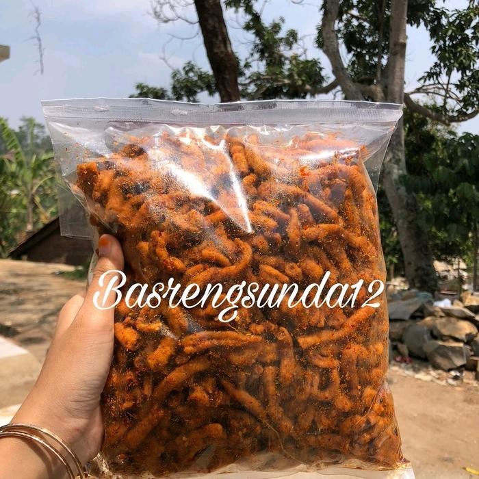 

FF Kripik usus 1kg / Usus Crispy pedas Daun jeruk Cemilan Makanan Food Snacks Keripik