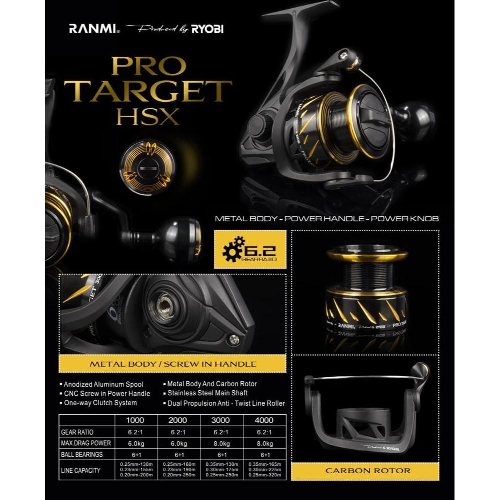 Reel SPINNING RYOBI RANMI PRO TARGET HSX (METAL BODY)