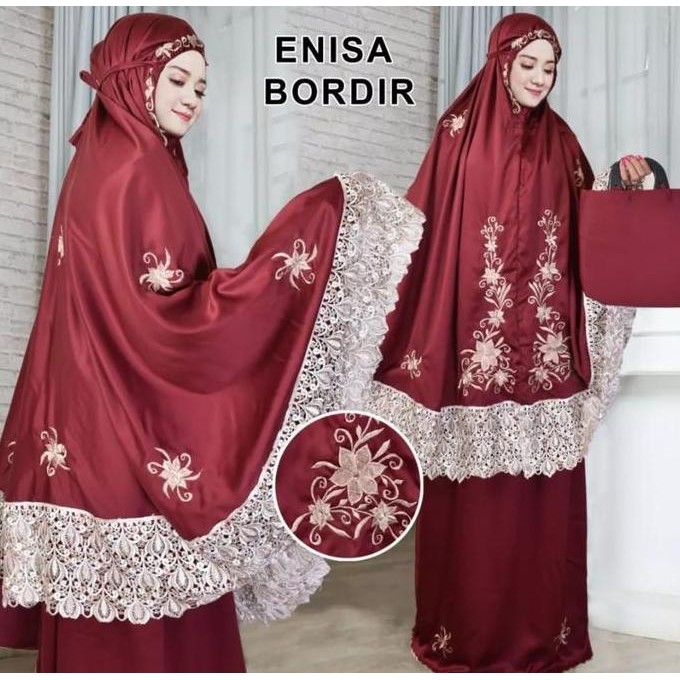 mukena enisa bordir Mukena Luna Maya Dewasa Renda Bordir Terbaru 2020