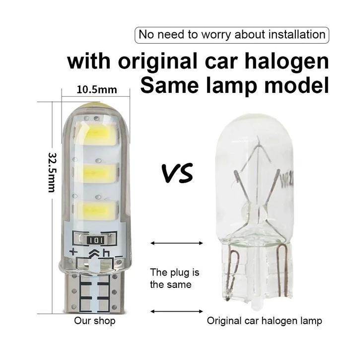 RS LAMPU LED MOTOR T10 CRYSTAL JELLY 6 MATA SMD STROBO KEDIP SIGN / SEN