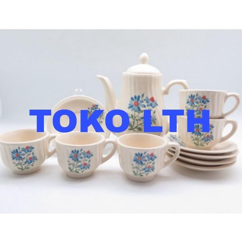 TEA SET TEKO KERAMIK NIKURA COFFEE SET TEKO TUTUP CANGKIR SET LEPEK