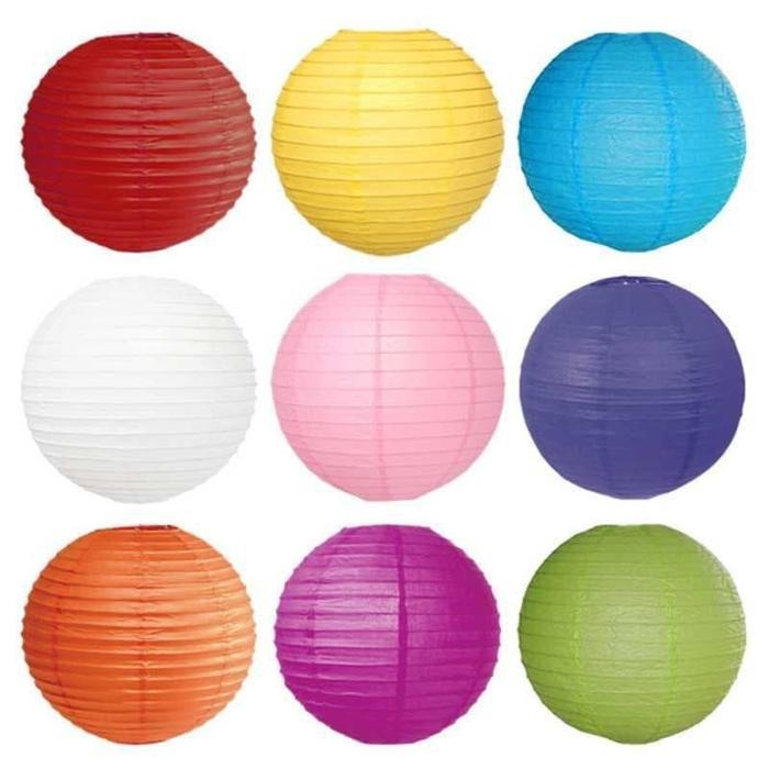 IX Lampion Kertas Gantung Murah Lampion Jepang Lampion Bulat Kertas 25Cm