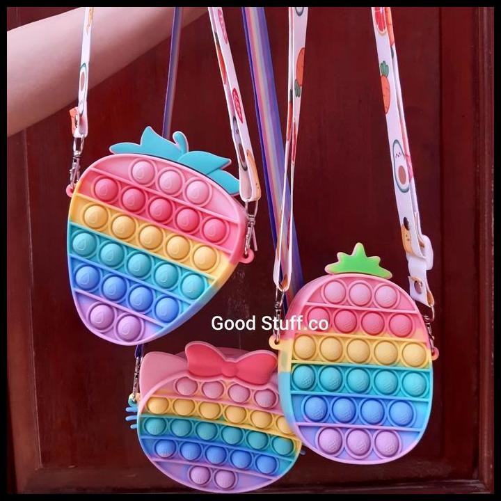 Terbaru Ready Tas Pop It Sling Bag Strawberry Pineapple Nanas Tiktok Fidget