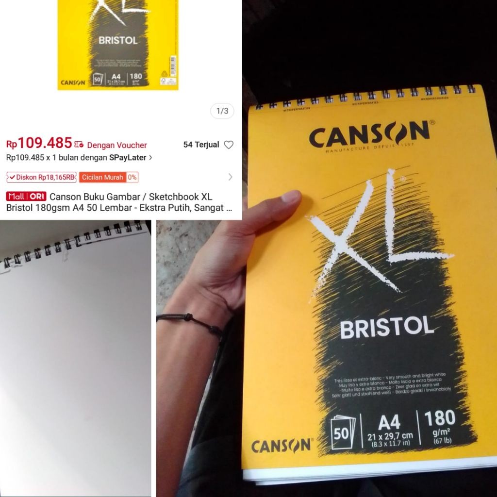 

jual rugi sketchbook canson XL bristol a4 original 50 lembar