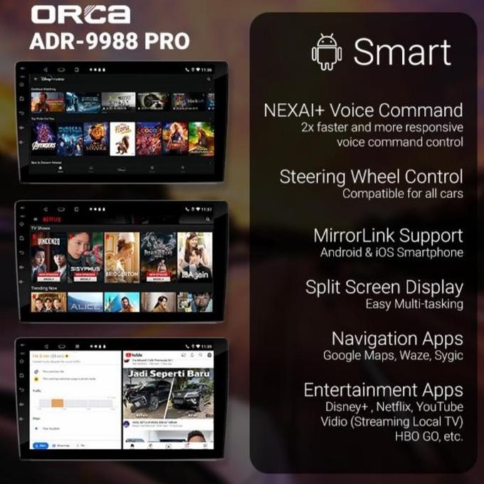 Headunit Android Calay Orca 10 Inch Pro+ DVR Honda Jazz RS GK5