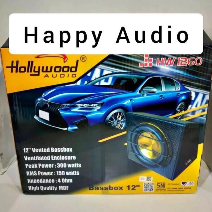 Subwoofer BassBox Aktif 12 Inch Hollywood HW-1260 / HW1260 Subwoofer Built In Power Amplifier Orinal