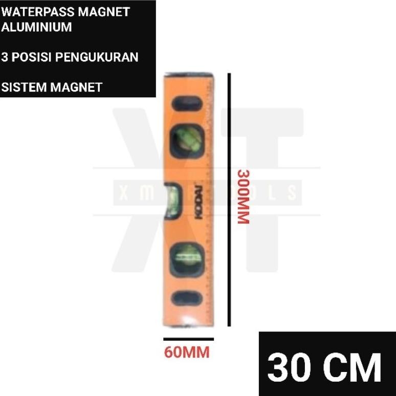 Waterpass Aluminium Magnet / Penggaris / Spirit Level Waterpass Kodai 30 cm / 60 cm / 80 cm