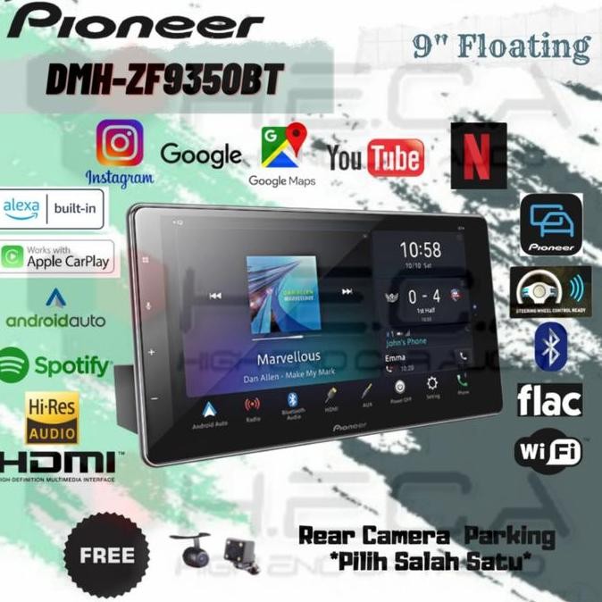 Pioneer DMH-ZF9350BT Floating Head Unit 9" Inch Single Din + Camera