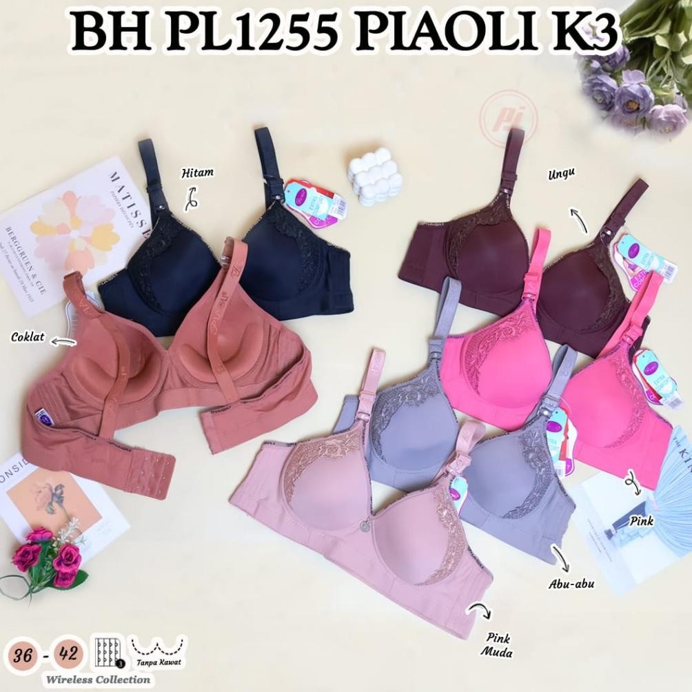 (NEW) BH Piaoli 1255 Size 36-42 Cup A-B Busa Push Up Kait 3 NON KAWAT MURAH