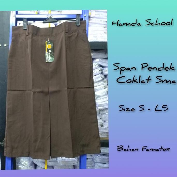 Rok Span Pendek Coklat Sma Seragam Sekolah
