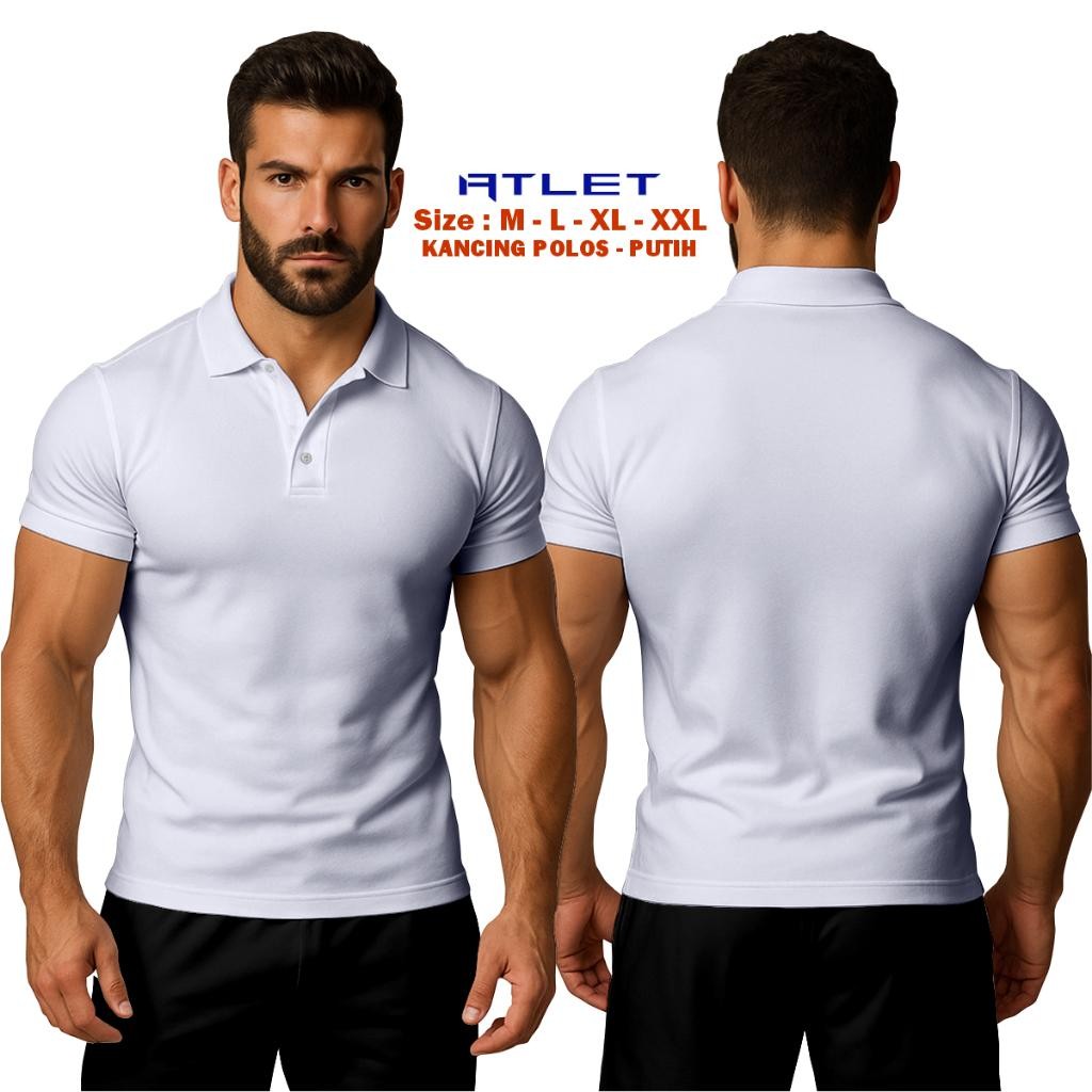 Kaos Polo Kerah Kancing Polos Bahan Jersey Milano Baju Sport Golf Gym Running Pria Wanita Viral Keki