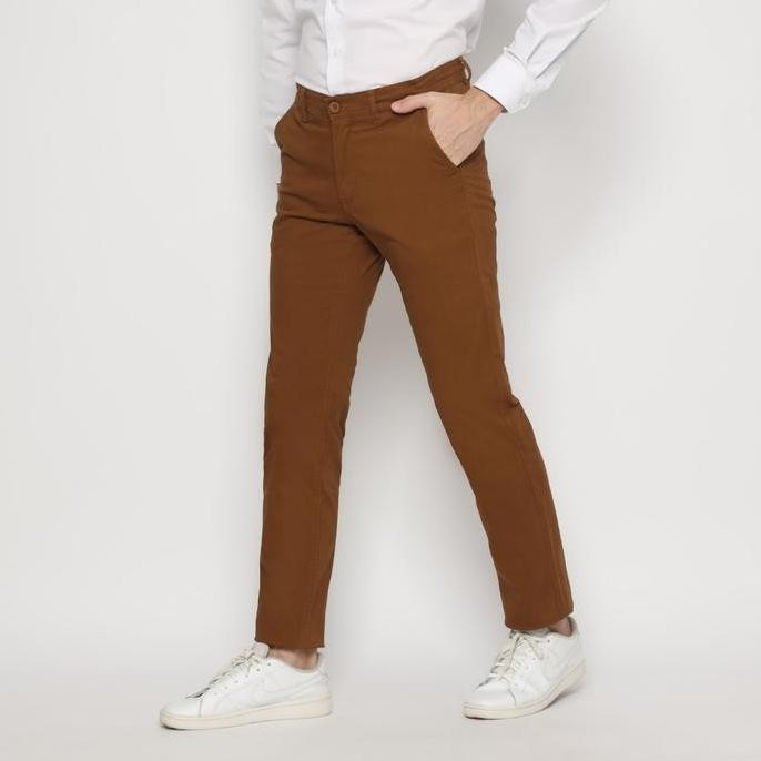 Platini Celana Pria Chino Panjang Coklat 588038
