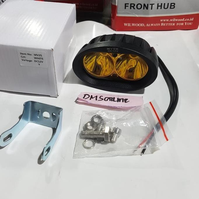 Lampu Tembak Motor Led Kuning, Lampu Sorot Motor Led Kuning 2 Mata Baru