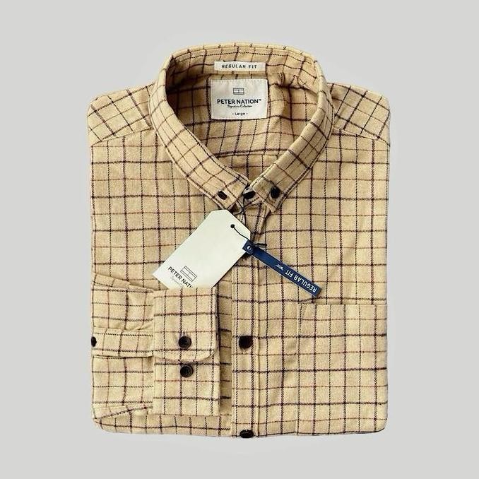 Peternation kemeja flanel wool basic panjang regular fit F425 BS