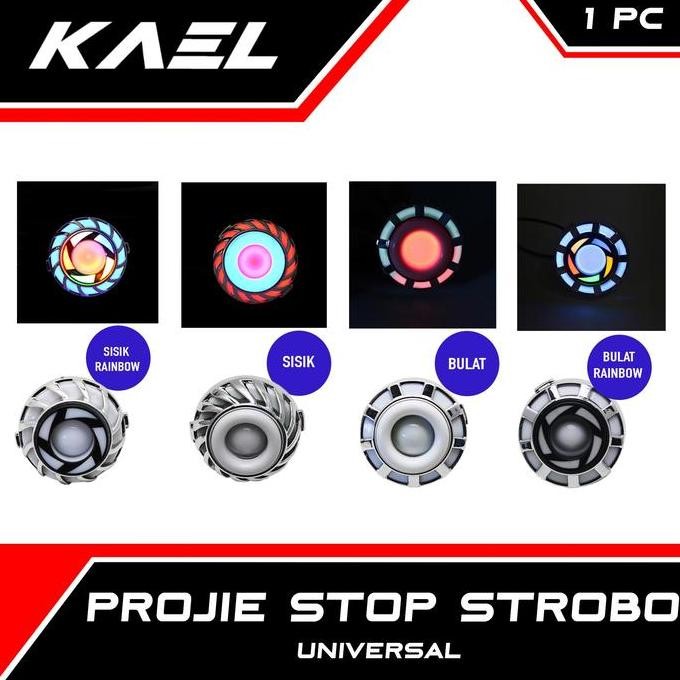 Lampu Projie Stop Strobo Universal Rem Motor Bulat-Rainbow-Sisik Rgb Hemat