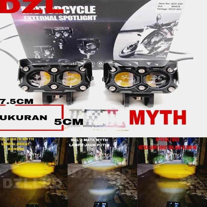 Myth Premium G2M Laser D2 Lampu Tembak Led 2 Warna 4D High Low Hi Loo Asli